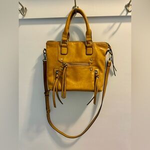 Mustard color medium size handbag for fall